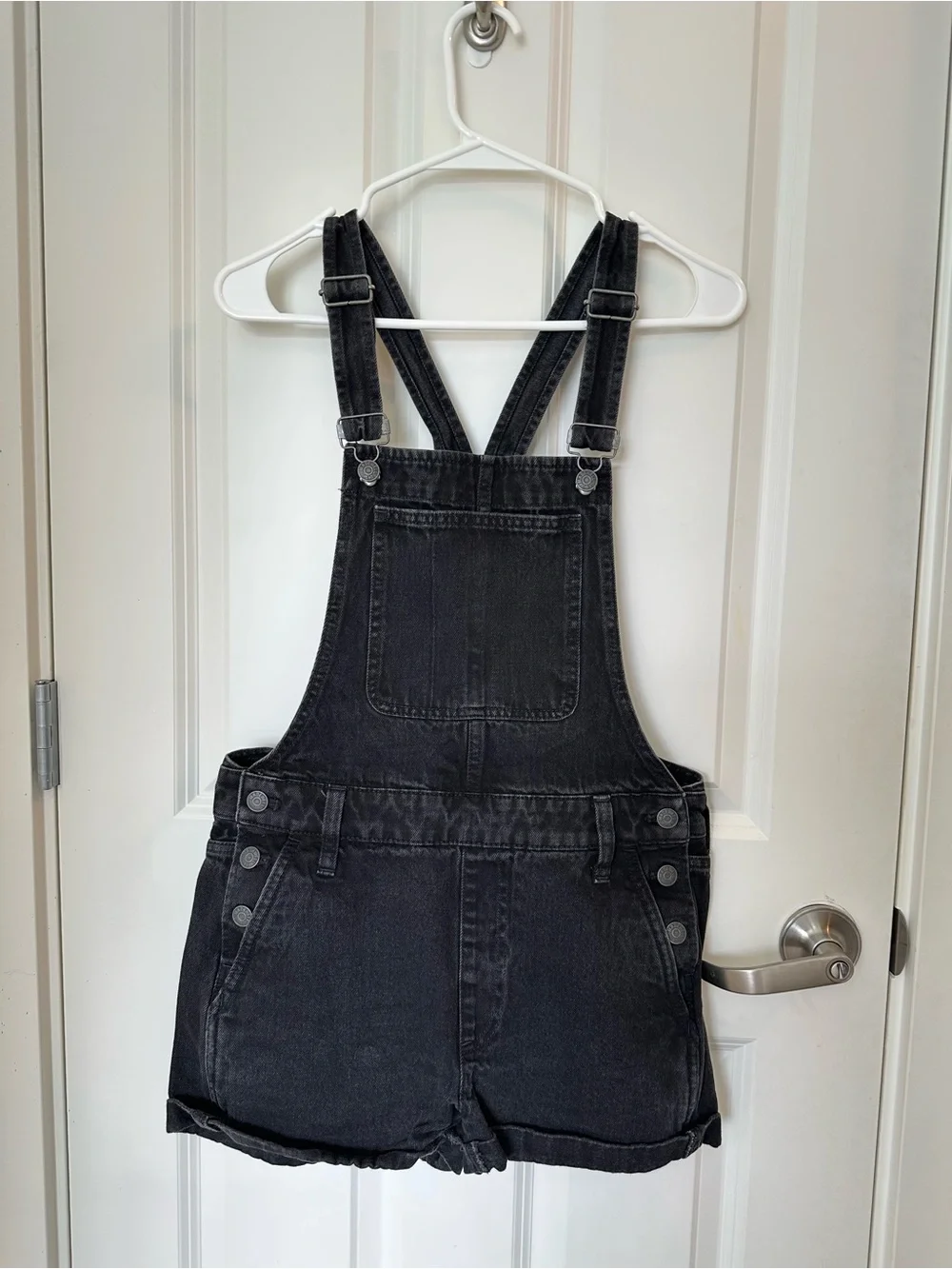 Madewell black Jean shorts overalls
